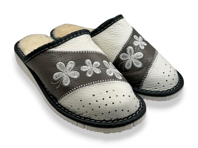 Тапочки Rai shoes (36-41) Капці 2 жін.т.сірий (зима)