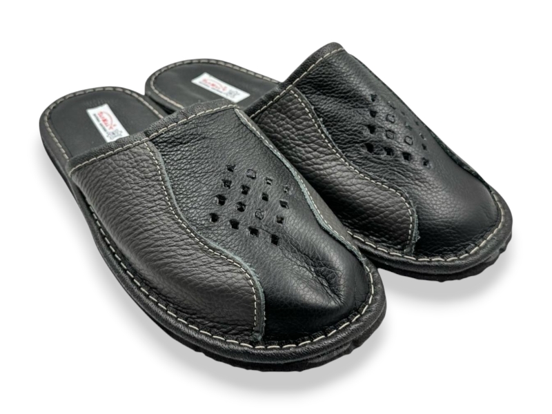 Тапочки Rai shoes (41-45) Капці 2 чол.т.сір-чорний (деми)