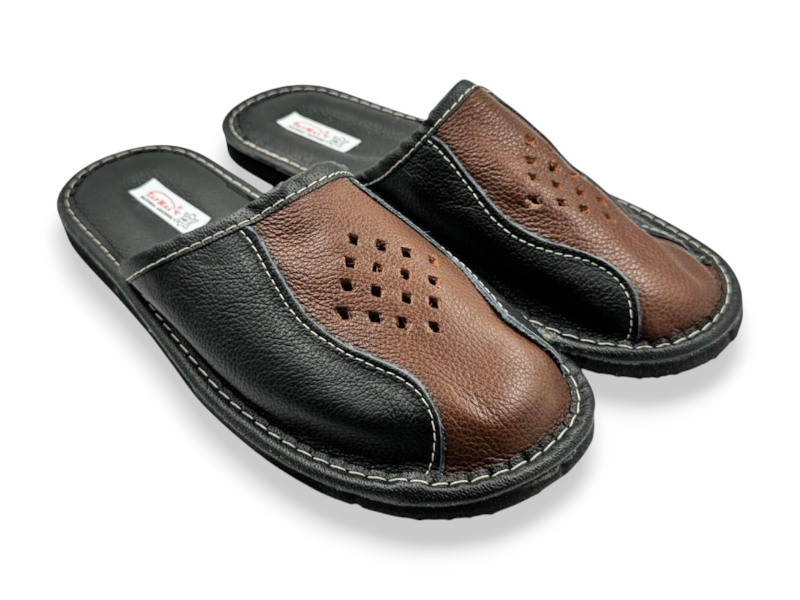 Тапочки Rai shoes (41-45) Капці 2 чол.чор-коричневий (деми)