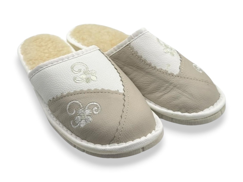 Тапочки Rai shoes (36-41) Капці 3 жін.бежевий (зима)