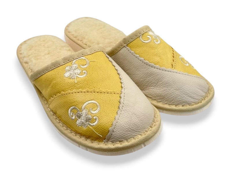 Тапочки Rai shoes (36-41) Капці 3 жін.жовтий (зима)
