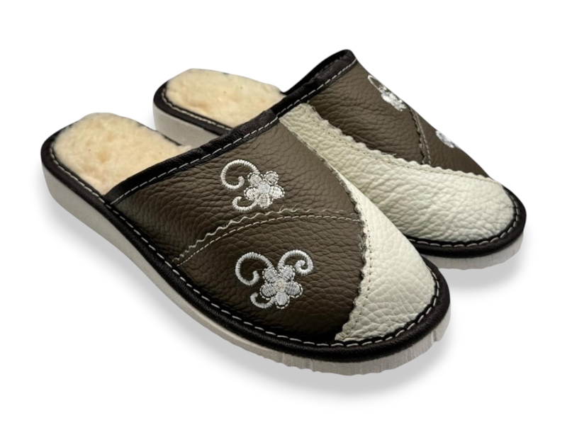 Тапочки Rai shoes (36-41) Капці 3 жін.т.коричневий (зима)