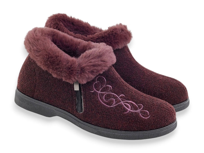 Ботинки Rai shoes (37-41) 2203 бордовий (зима)