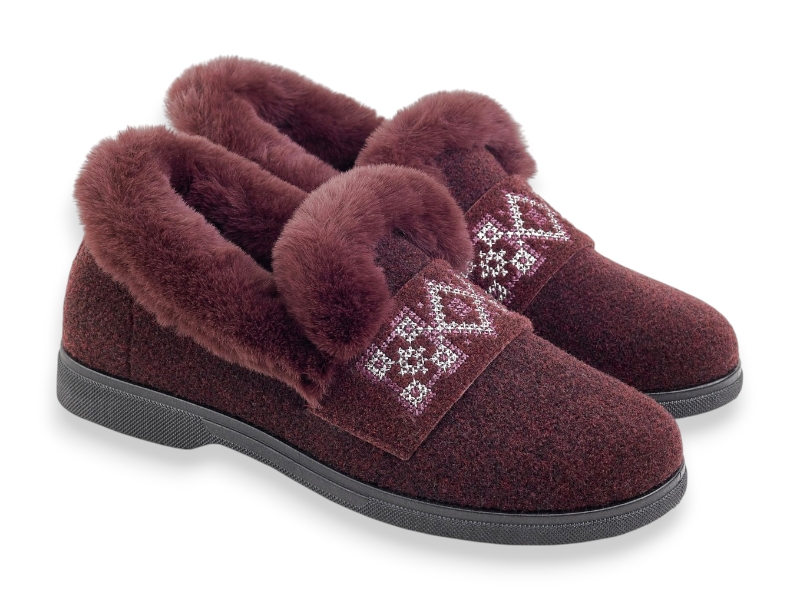 Туфли Rai shoes (37-41) TA2201 бордовий (зима)
