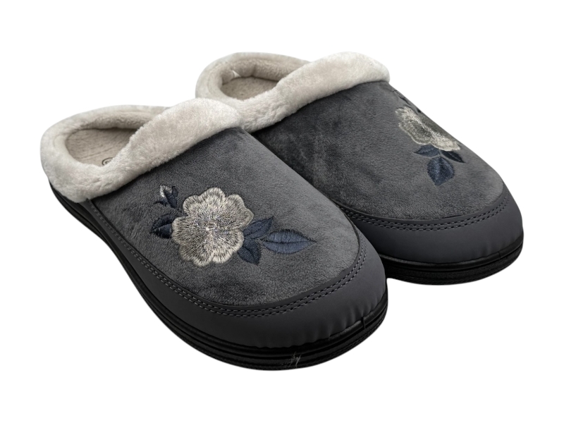 Тапочки Rai shoes (37-41) T01 сірий (зима)