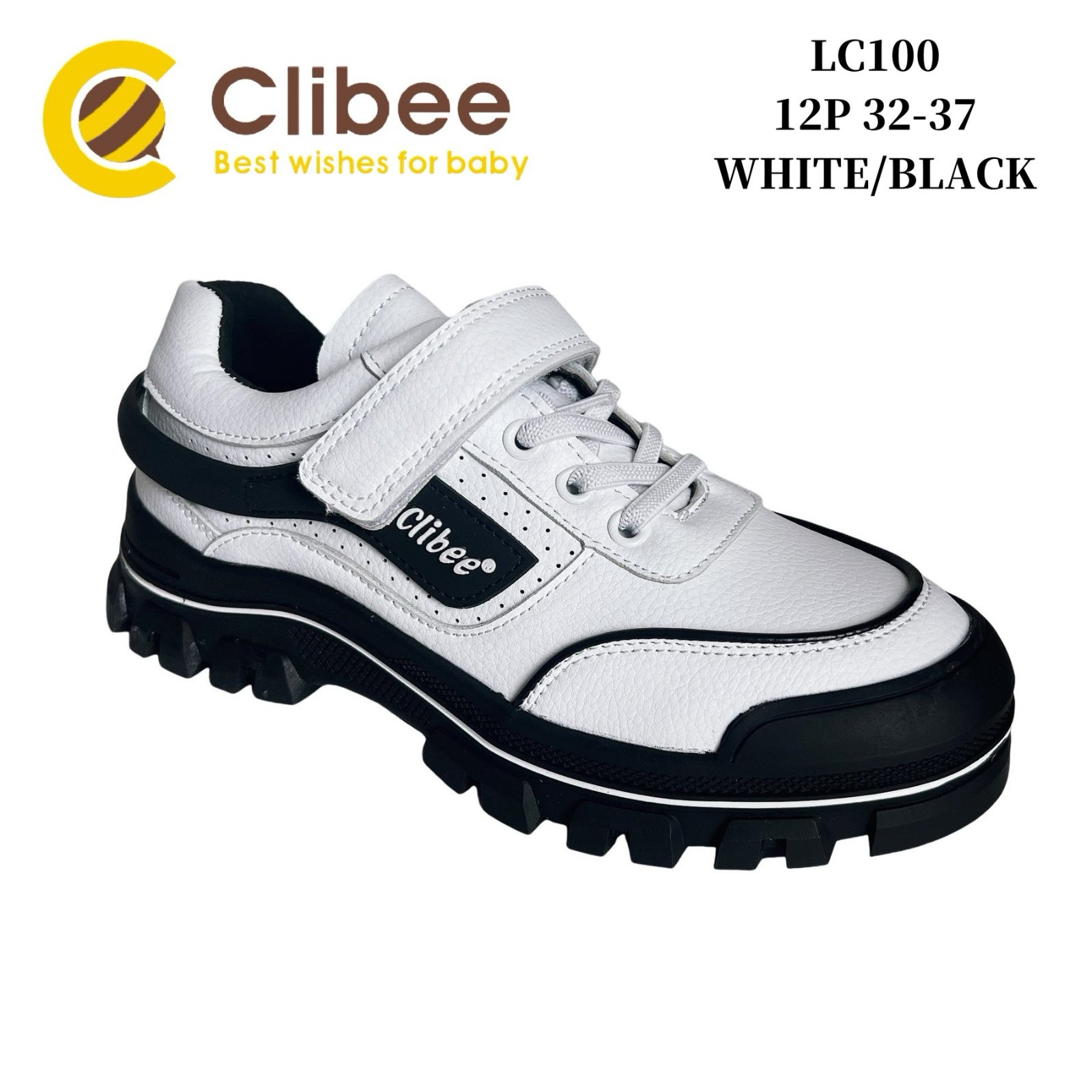Кроссовки DvaClibee (32-37) Ap-LC100 white-black (деми)