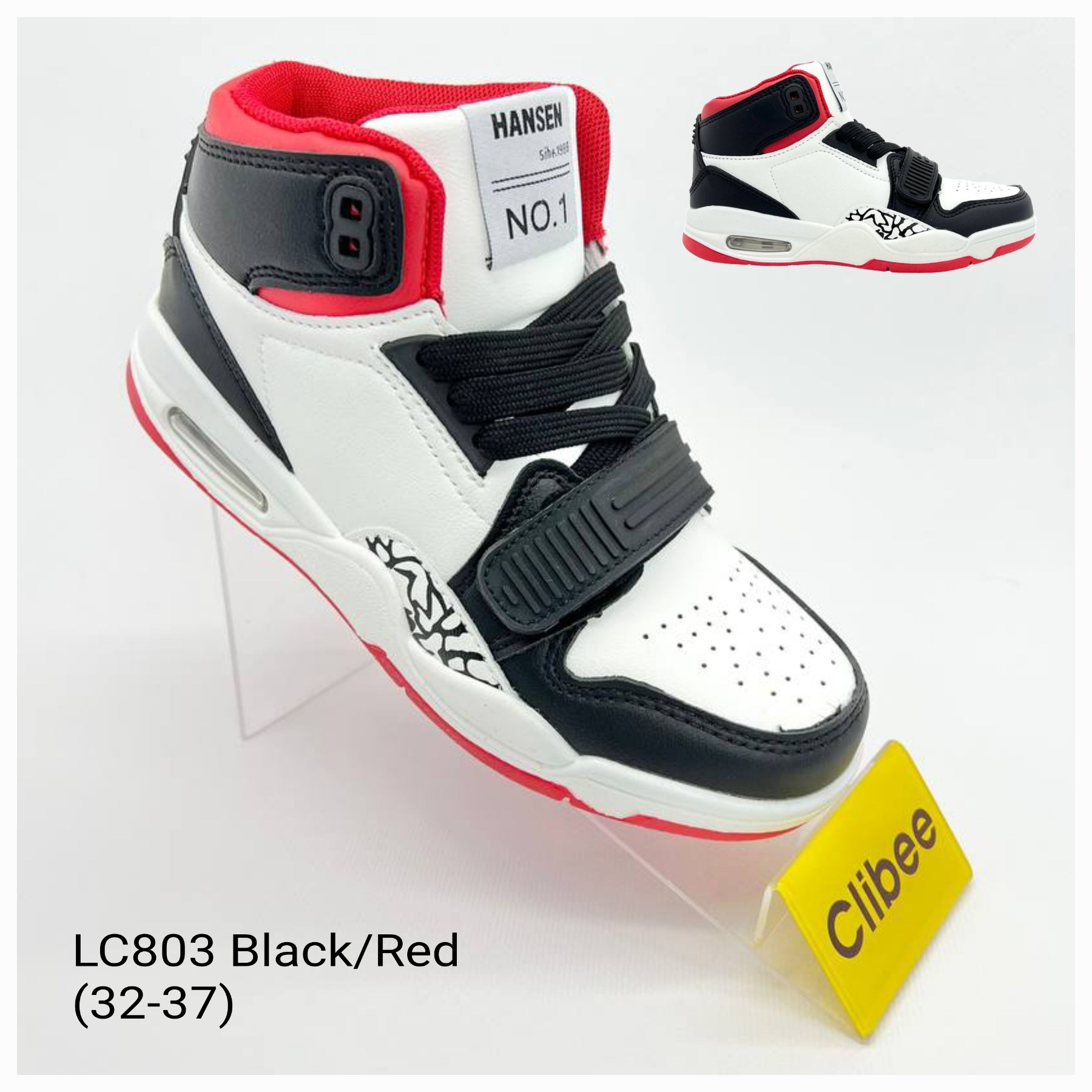 Кроссовки DvaClibee (32-37) Ap-LC803 Black-Red (деми)
