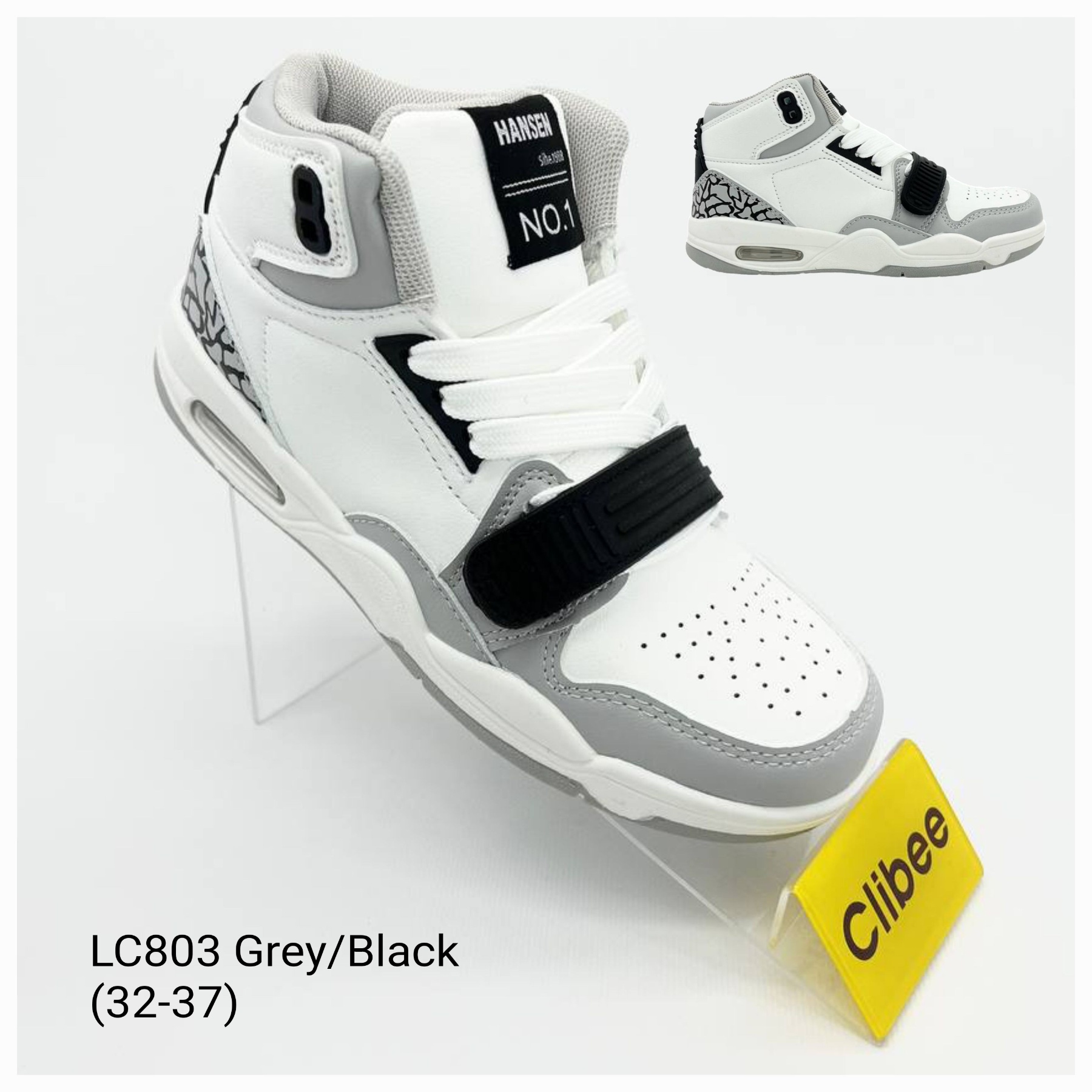 Кроссовки DvaClibee (32-37) Ap-LC803 Grey-Black (деми)