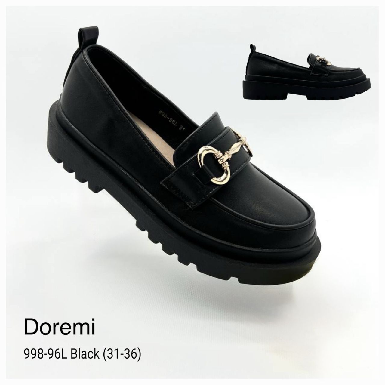 Туфли DvaClibee (31-36) Ap-998-96L Black (деми)
