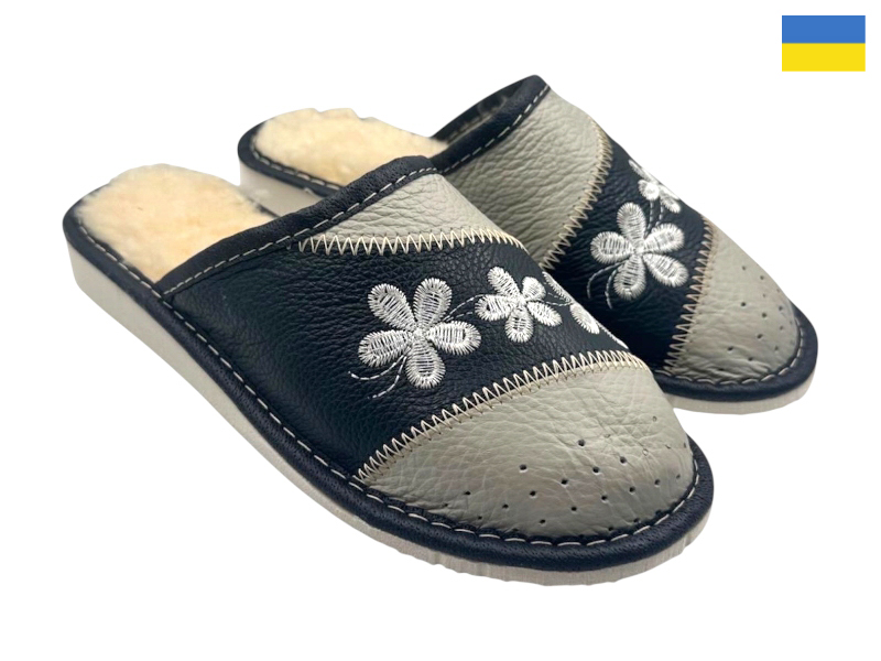 Тапочки Rai shoes (36-41) Капці 2 жін.синій-сірий (зима)