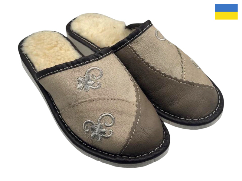 Тапочки Rai shoes (36-41) Капці 3 жін.бежевий (зима)