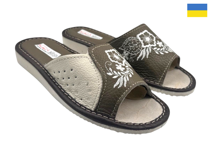 Тапочки Rai shoes (36-41) Капці 7 хакі (деми)