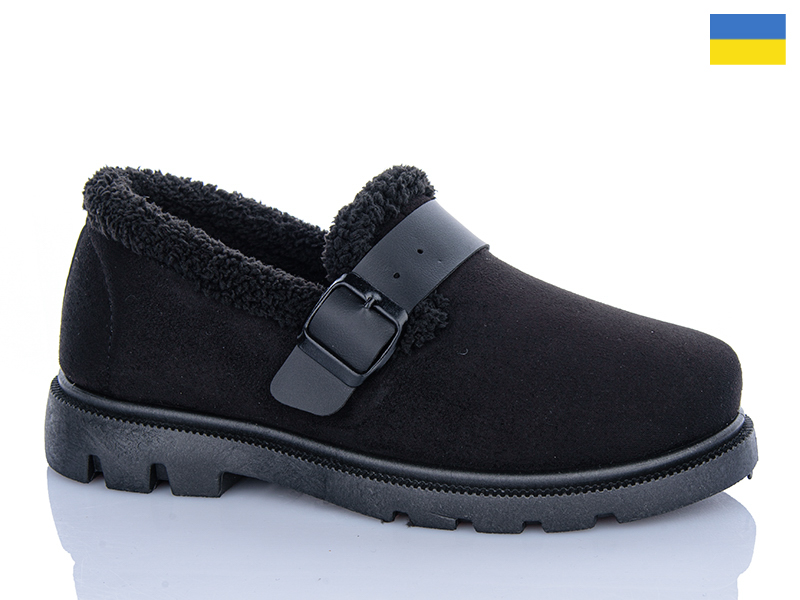 Туфли DeMur (37-41) TJ103-2A чорний (зима)
