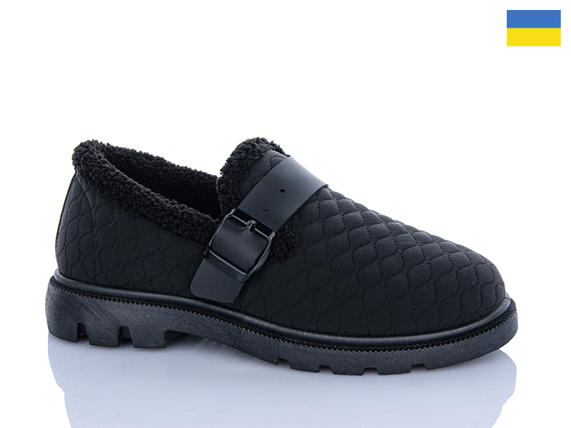 Туфли DeMur (37-41) TJ104-1A чорний (зима)
