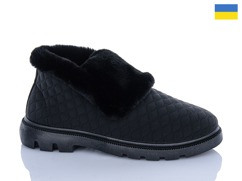 Туфли DeMur (37-41) TJ207-1A чорний (зима)