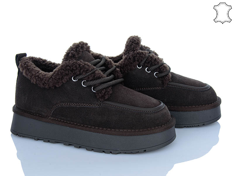 Туфли PL PS (36-40) 2631 brown (зима)