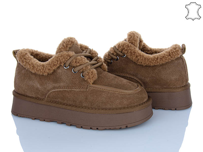 Туфли PL PS (36-40) 2631 caramel (зима)