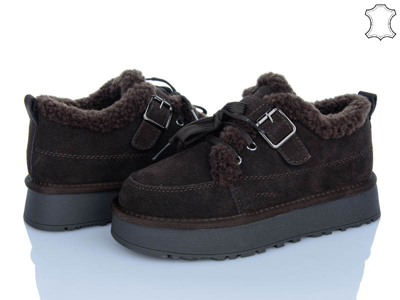 Туфли PL PS (36-40) 2637 brown (зима)