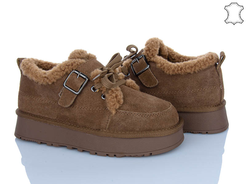 Туфли PL PS (36-40) 2637 caramel (зима)