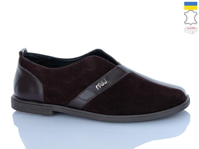 Туфли Sali (37-41) 274 корич-шк-шокол-замш (деми)