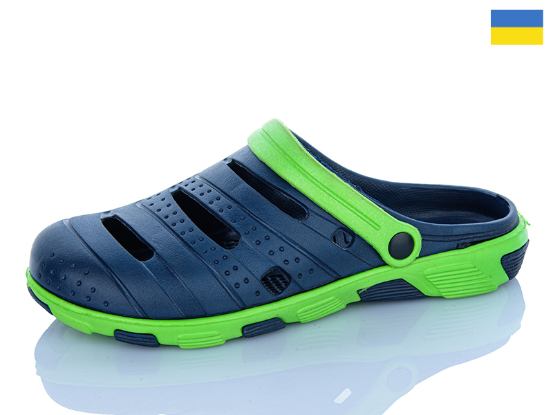 Кроксы Inblu (41-45) Форсаж чол.синій-салатовий (лето)