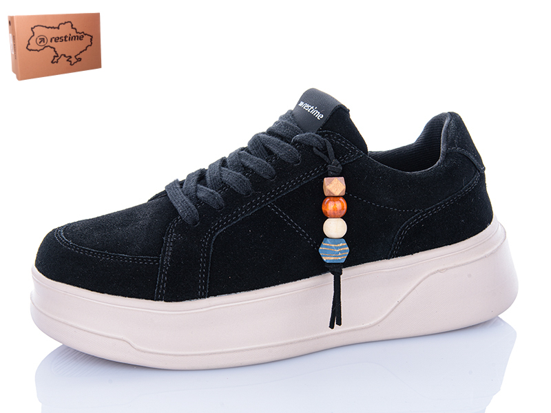 Кроссовки Restime (36-40) AWO26809 black (деми)