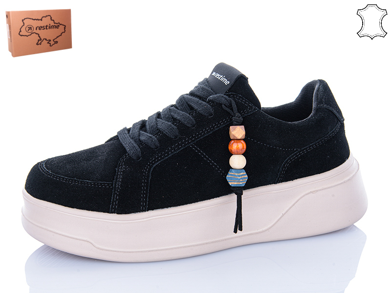 Кроссовки Restime (36-40) AWO26809 black (деми)