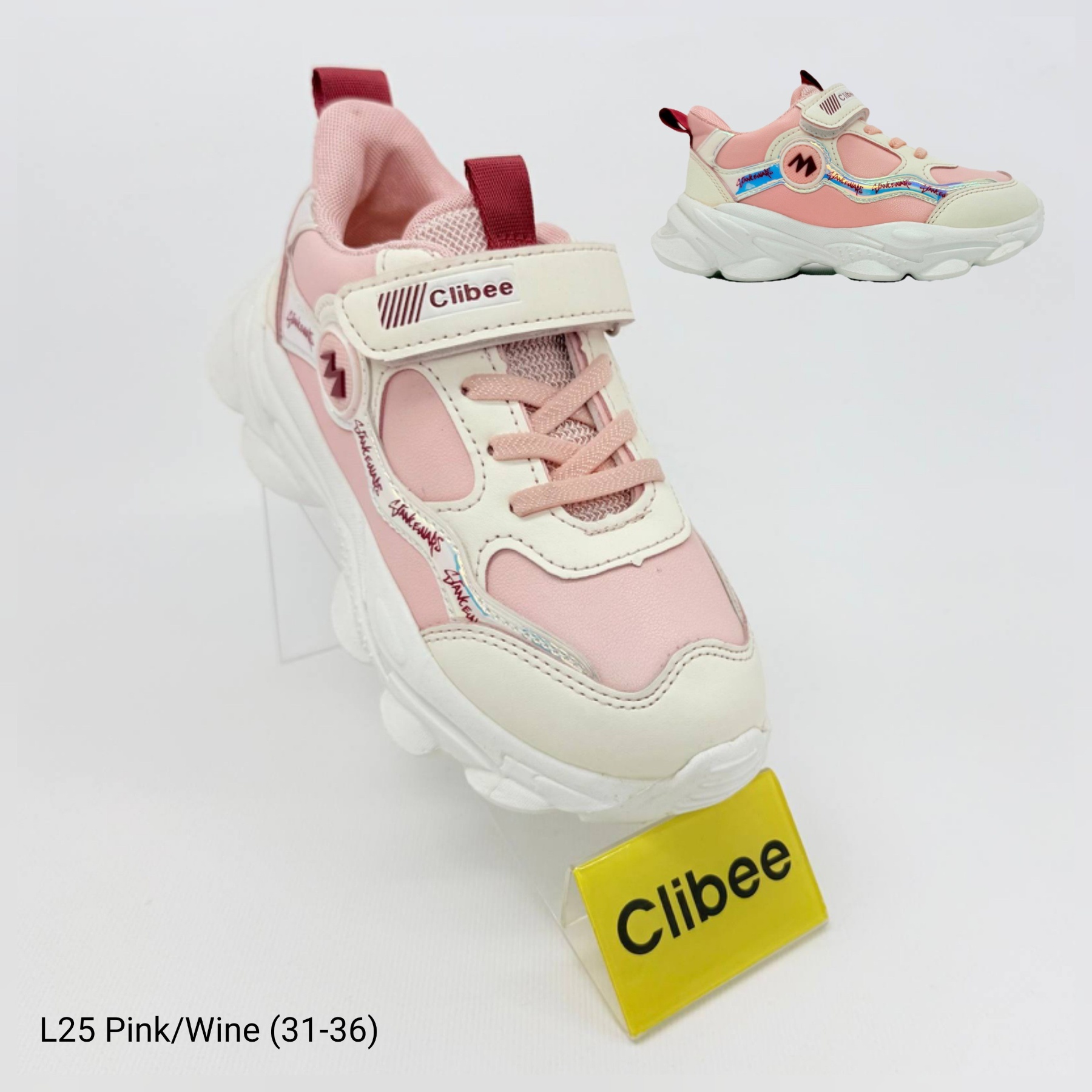 Кроссовки DvaClibee (31-36) Ap-L25 pink-wine (деми)