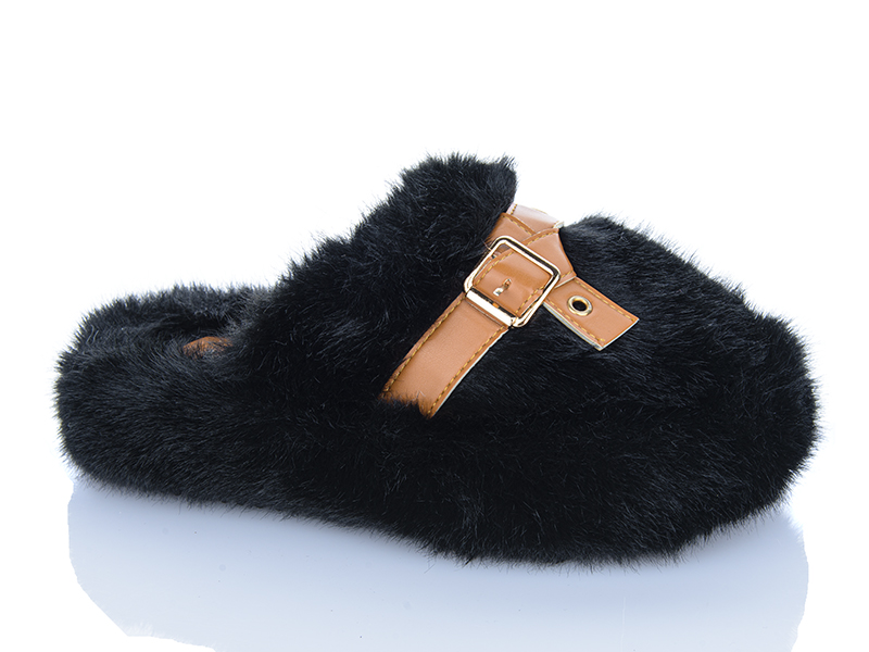 Тапочки JIBUKANG (36-41) B0323-24 black (зима)