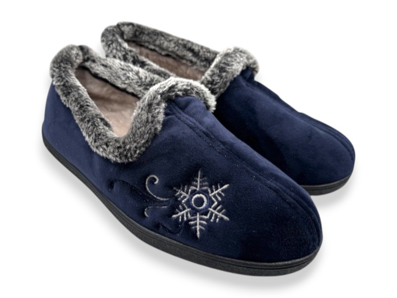 Тапочки Rai shoes (37-42) 2202 синій (зима)