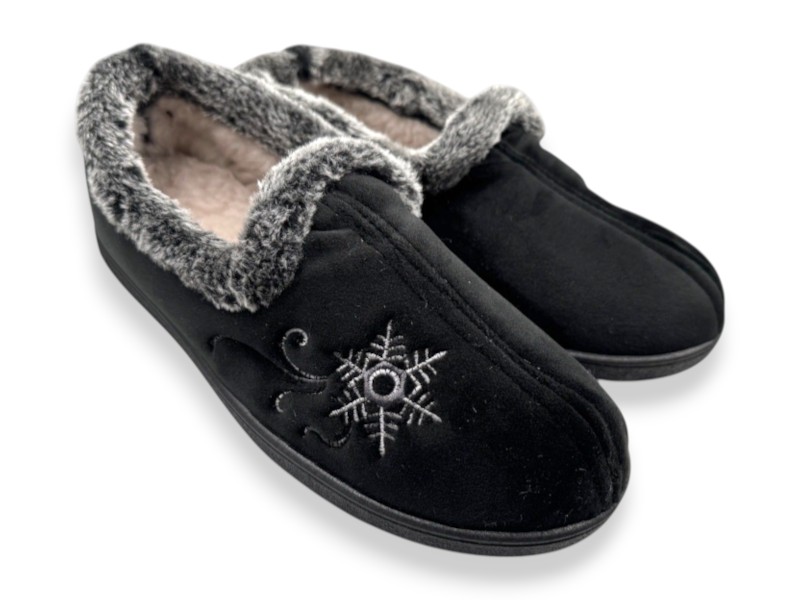 Тапочки Rai shoes (37-42) 2202 чорний (зима)
