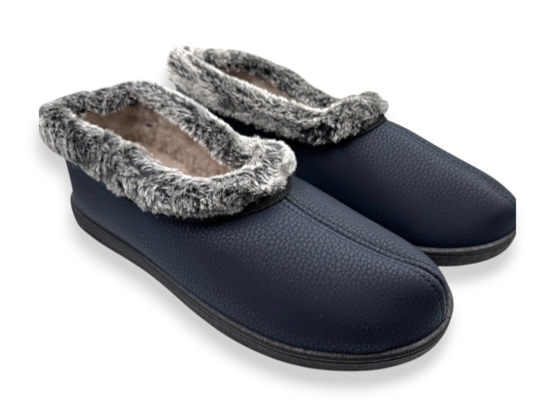 Тапочки Rai shoes (37-42) 2205 синій (зима)