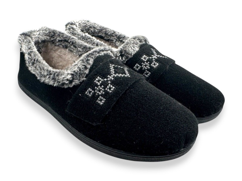 Тапочки Rai shoes (37-42) 2210 чорний (зима)