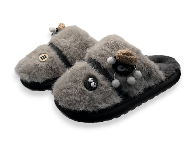Тапочки Rai shoes (36-41) T25-01 сірий (зима)