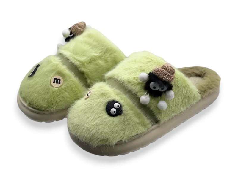 Тапочки Rai shoes (36-41) T25-01 фісташка (зима)