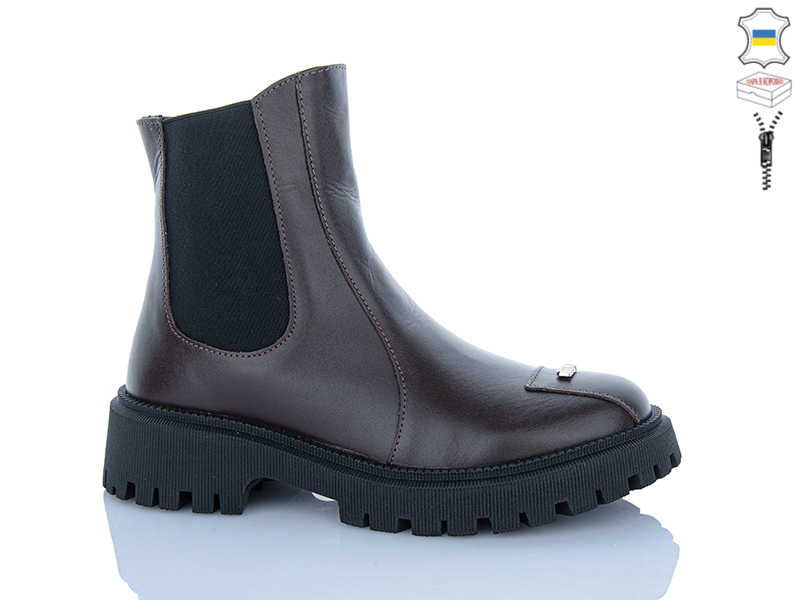 Ботинки Sali (37-41) 787 коричневий шк.демі (деми)