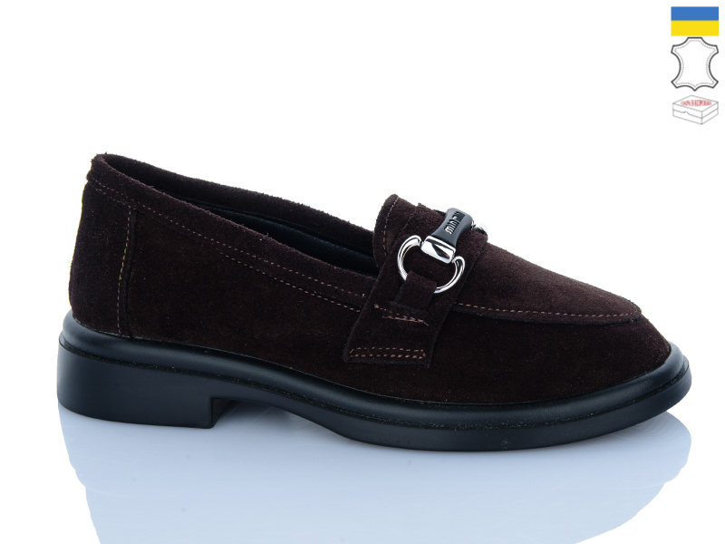Туфли Garti (36-40) 425 коричневий замш (деми)