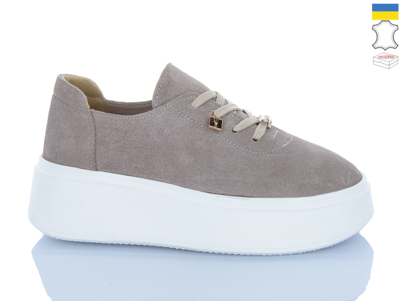 Кроссовки Garti (36-40) 4090 бежевий замш (деми)
