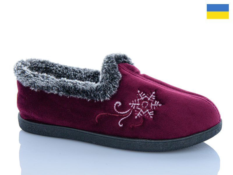 Тапочки RGP (36-41) 2202 бордовий (зима)