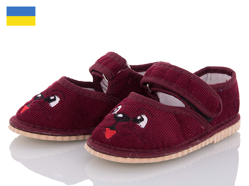 Тапочки Slipers (20-27) Глазки бордовый (деми)