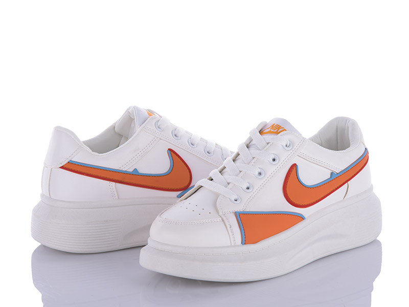 Кроссовки Violeta (36-40) 172-39 white-orange (деми)