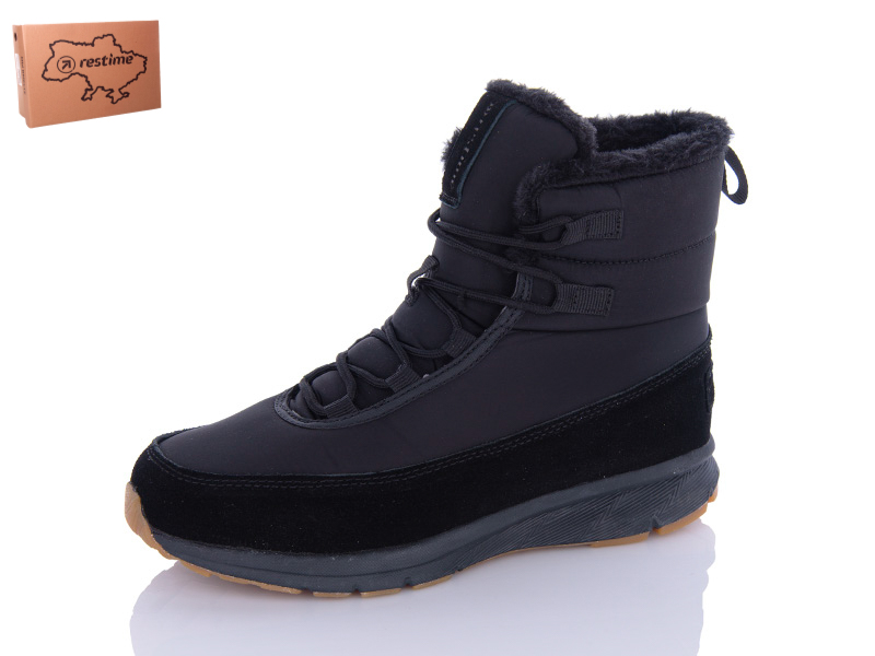 Ботинки Restime (36-41) TWZ23236 black (зима)