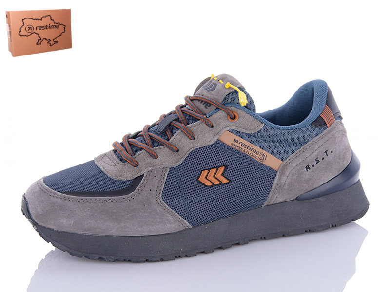Кроссовки Restime (41-46) EMB24029 navy-grey (деми)