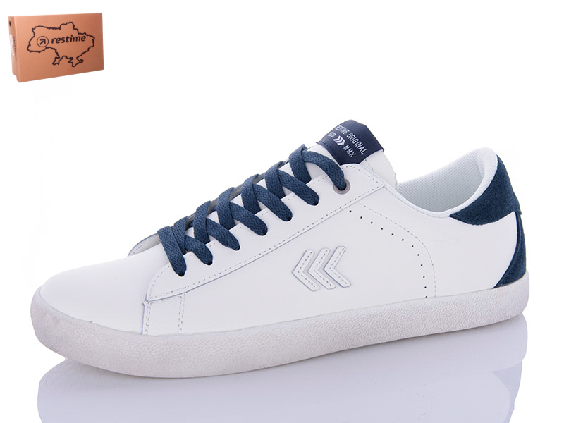 Кеды Restime (41-46) JMB24037 white-navy (деми)