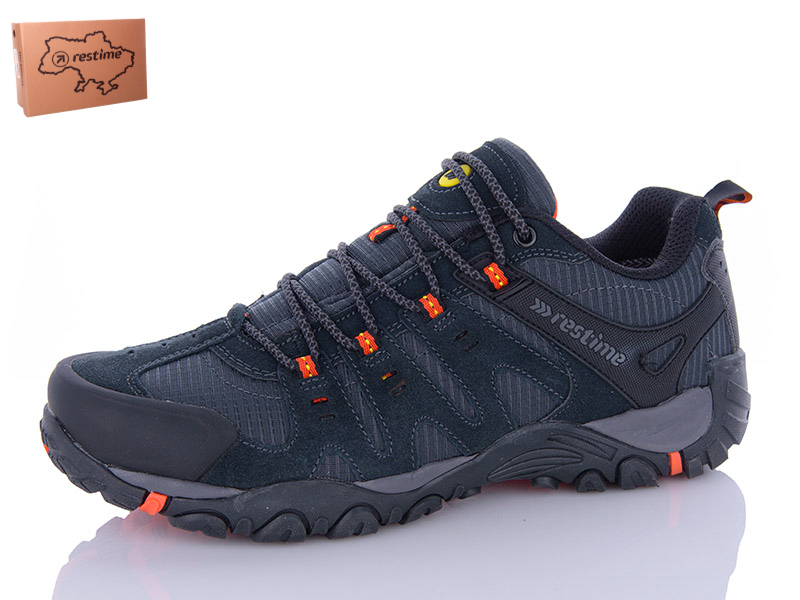 Кроссовки Restime (41-45) OMB24048 grey-navy (деми)