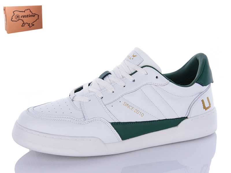 Кроссовки Restime (41-46) FMB24088 white-green (деми)