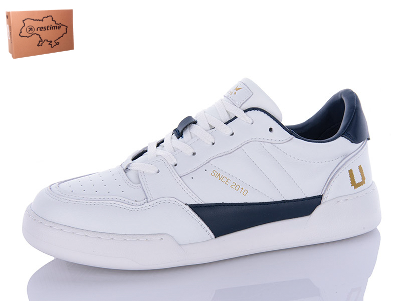 Кроссовки Restime (41-46) FMB24088 white-navy (деми)