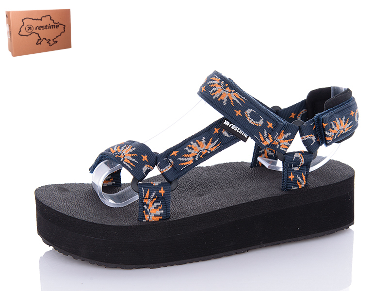 Босоножки Restime (36-41) KWL24036 navy-sun (лето)