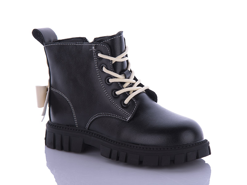 Ботинки Леопард (32-37) B00 black-beige (деми)