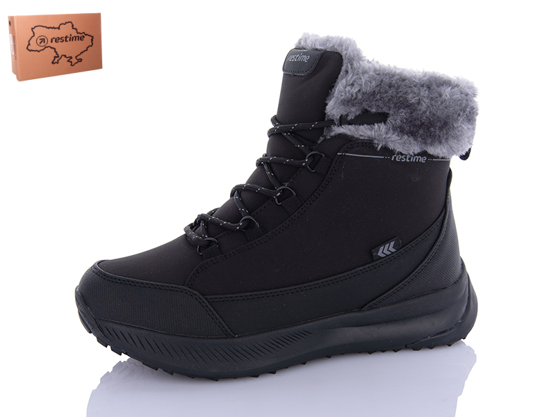 Ботинки Restime (36-41) AWZ24299 black (зима)